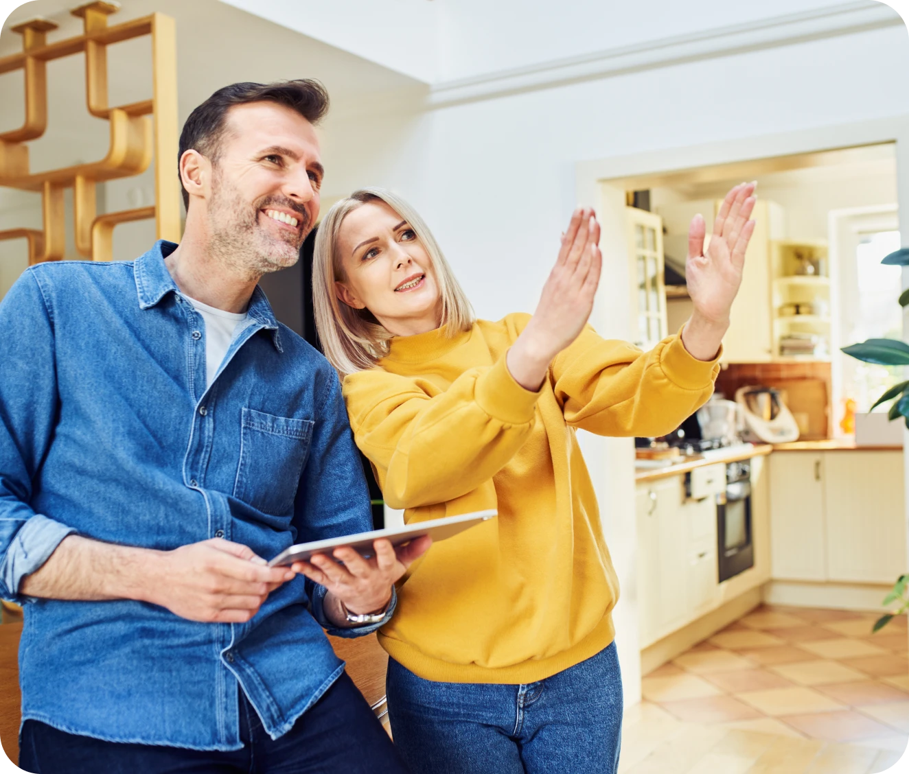 Couple discussing home renovation ideas
